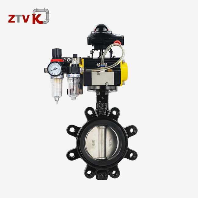 pneumatic actuator operated butterfly valve